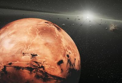 Mars i pas planetoid (wizja artysty)