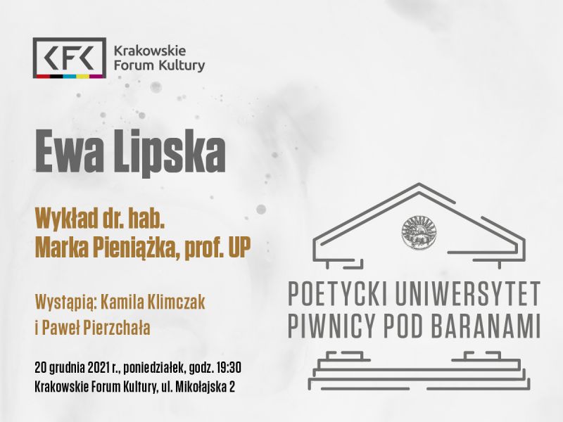 Ewa Lipska - Poetycki Uniwersytet Piwnicy pod Baranami